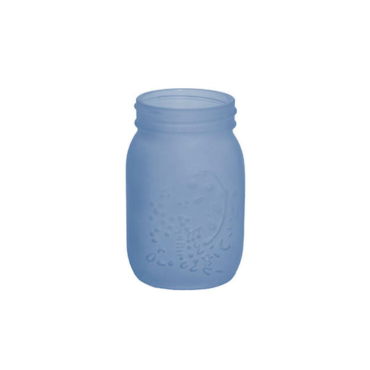 Glass Mason Jar Medium Frosted Baby Blue (8.5x13.5cmH)