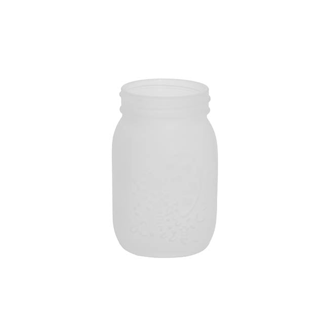 Glass Mason Jar Medium Frosted Clear (8.5x13.5cmH)
