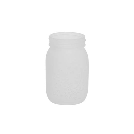 Glass Mason Jar Medium Frosted Clear (8.5x13.5cmH)