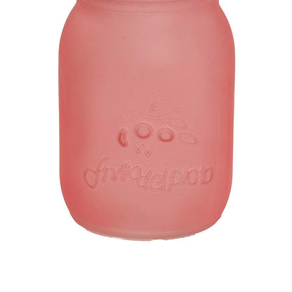 Glass Mason Jar Medium Frosted Pink (8.5x13.5cmH)