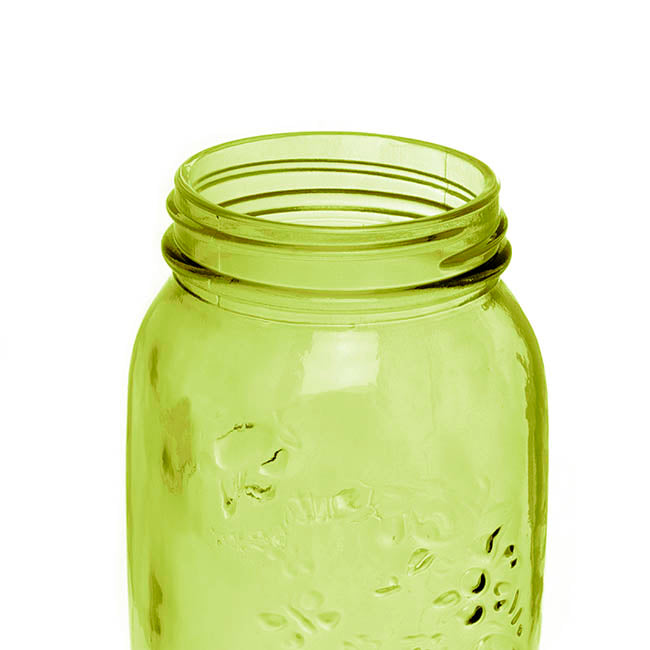 Glass Mason Jar Medium Olive (8.5x13.5cmH)