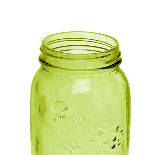 Glass Mason Jar Medium Olive (8.5x13.5cmH)
