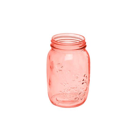 Glass Mason Jar Medium Peach (8.5x13.5cmH)
