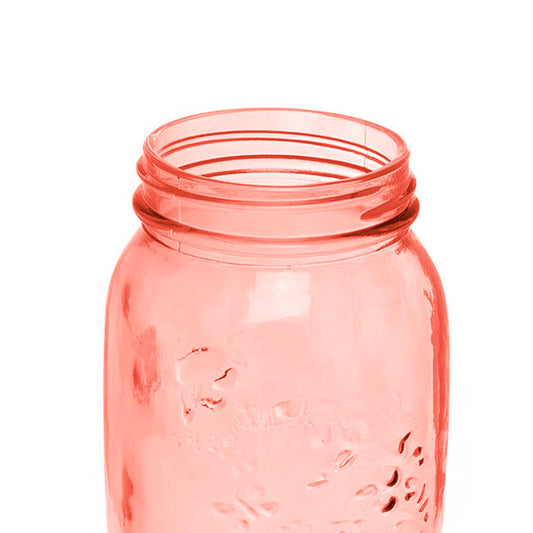 Glass Mason Jar Medium Peach (8.5x13.5cmH)