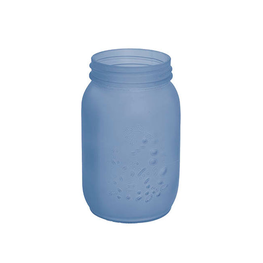 Glass Mason Jar Large Frosted Baby Blue (10x17cmH)