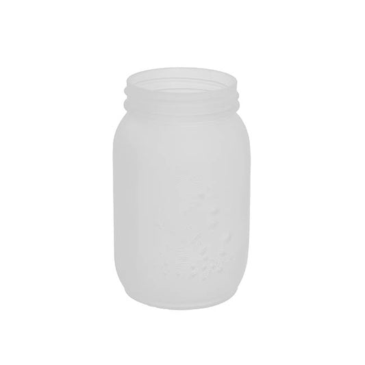 Glass Mason Jar Large Frosted Clear (10x17cmH)