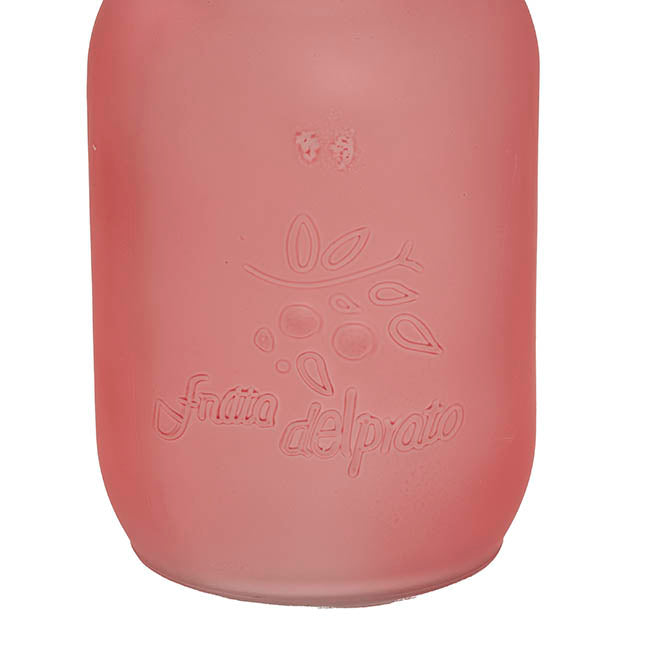 Glass Mason Jar Large Frosted Light Pink (10x17cmH)