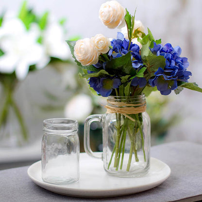 Glass Mason Jar Med with Handle and Lid Clear (8.5x13.5cmH)