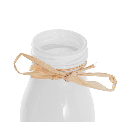 Glass Milk Bottle Solid Glossy White (6cmDx15.5cmH)