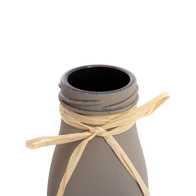 Glass Milk Bottle Village Collection Grey (6cmDx15.5cmH)