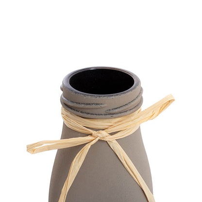 Glass Milk Bottle Village Collection Grey (6cmDx15.5cmH)