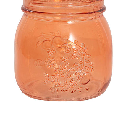Glass Mason Jar Small Peach (8x9cmH)