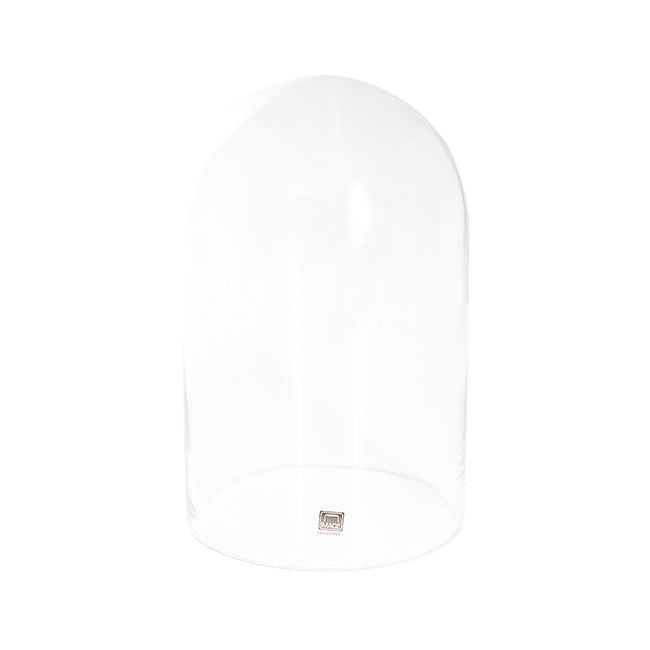 Glass Cloche Dome Terrarium Black With Base (17.5Dx25cmH)