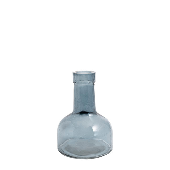 Glass Vintage Bottle Bud Vase French Blue (3TDx8.4TDx12cmH)