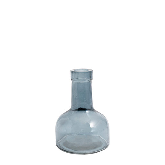 Glass Vintage Bottle Bud Vase French Blue (3TDx8.4TDx12cmH)