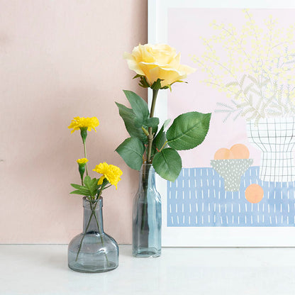 Glass Vintage Bottle Bud Vase French Blue (3TDx8.4TDx12cmH)