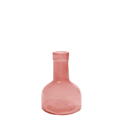 Glass Vintage Bottle Bud Vase Peach (3.3TDx8.4BDx12cmH)