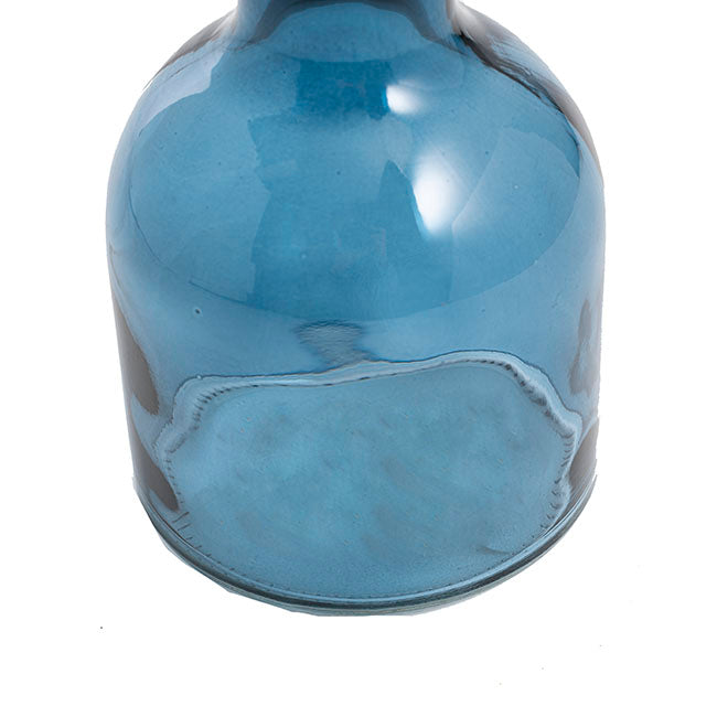 Glass Vintage Bottle Buds Vase French Blue (3TDx8.4BDx15cmH)