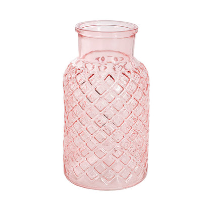 Glass Ann Bottle Vase Large Light Pink (14.5x25.5cmH)