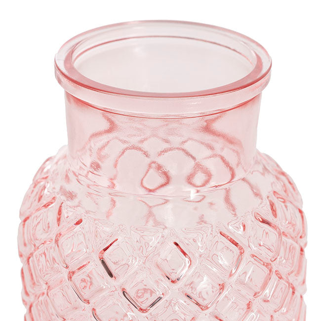Glass Ann Bottle Vase Large Light Pink (14.5x25.5cmH)