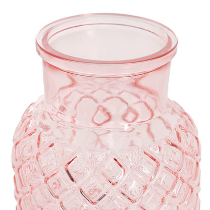 Glass Ann Bottle Vase Large Light Pink (14.5x25.5cmH)
