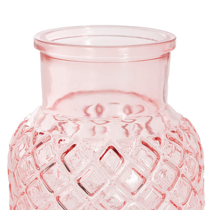Glass Ann Bottle Vase Large Light Pink (14.5x25.5cmH)