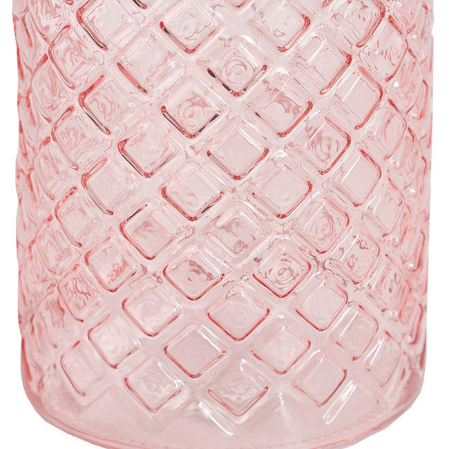 Glass Ann Bottle Vase Large Light Pink (14.5x25.5cmH)