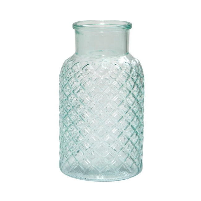 Glass Ann Bottle Vase Large Spanish Green (14.5x25.5cmH)