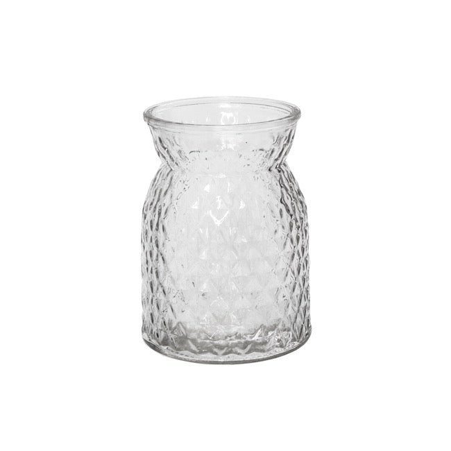 Glass Ann Posy Bottle Vase Clear (12x16cmH)