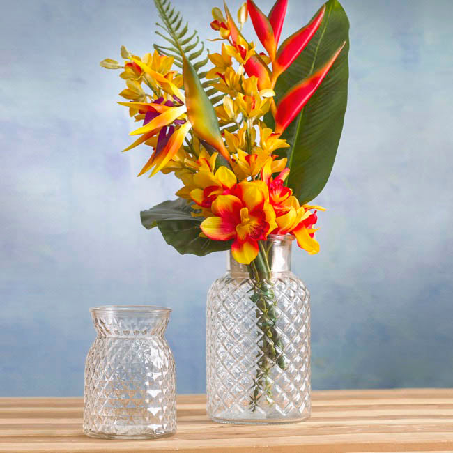 Glass Ann Posy Bottle Vase Clear (12x16cmH)