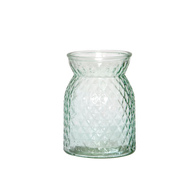 Glass Ann Posy Bottle Vase Spanish Green (12x16cmH)