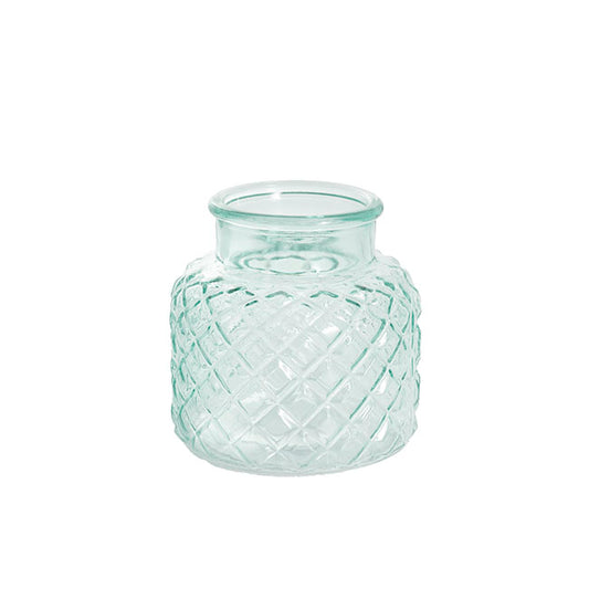 Glass Ann Bottle Vase Small Spanish Green (12.3x12cmH)
