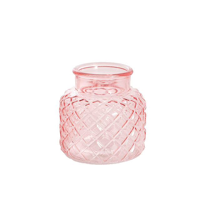Glass Ann Bottle Vase Small Tint Pink (12.3x12cmH)