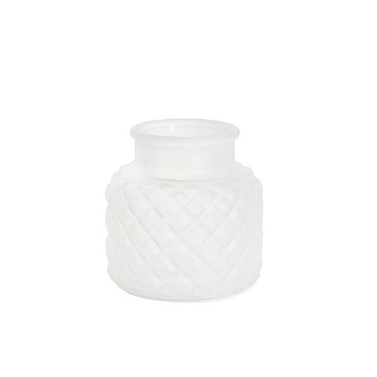 Glass Ann Bottle Vase Small Frosted White (12.3x12cmH)