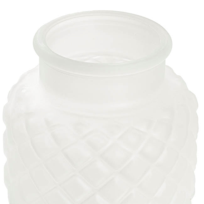 Glass Ann Bottle Vase Small Frosted White (12.3x12cmH)