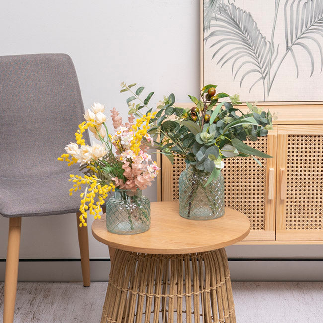 Glass Ann Bottle Vase Spanish Green (14x16cmH)