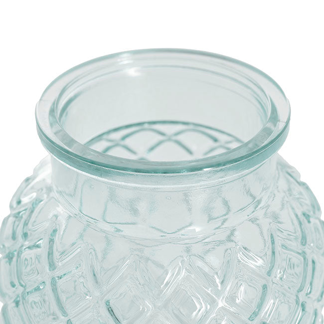 Glass Ann Bottle Vase Spanish Green (14x16cmH)