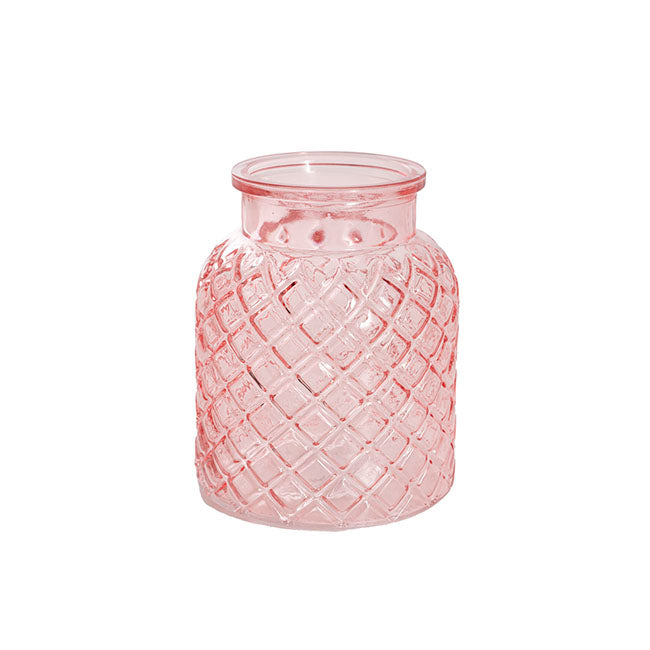 Glass Ann Bottle Vase Light Pink (14x16cmH)