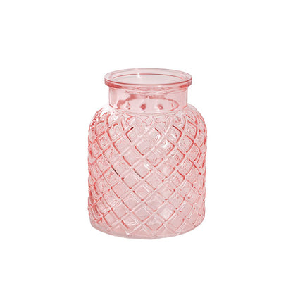 Glass Ann Bottle Vase Light Pink (14x16cmH)
