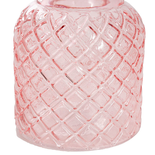 Glass Ann Bottle Vase Light Pink (14x16cmH)