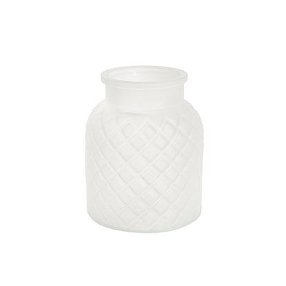 Glass Ann Bottle Vase Frosted White (14x16cmH)