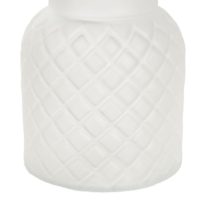 Glass Ann Bottle Vase Frosted White (14x16cmH)
