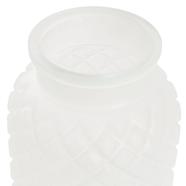 Glass Ann Bottle Vase Frosted White (14x16cmH)