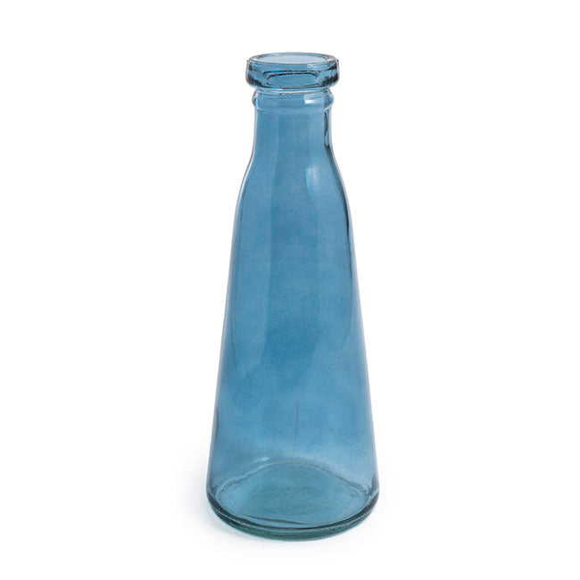 Glass Vintage Evelyn Bottle Bud Vase Blue 500ml 8.5x22.5cmH