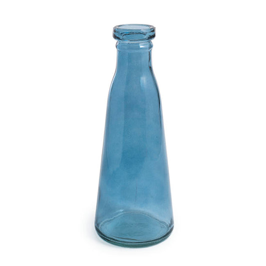 Glass Vintage Evelyn Bottle Bud Vase Blue 500ml 8.5x22.5cmH