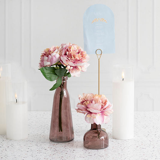 Glass Vintage Evelyn Bottle Bud Vase Brown 500ml 8.5x22.5cmH