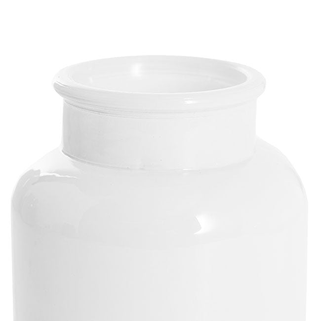 Glass Botany Bottle Mini Glossy White (12x12cmH)