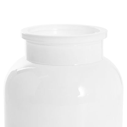Glass Botany Bottle Glossy White (14x16cmH)