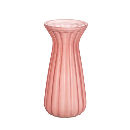 Glass Lynne Posy Vase Matte Pink (10x11x22cmH)