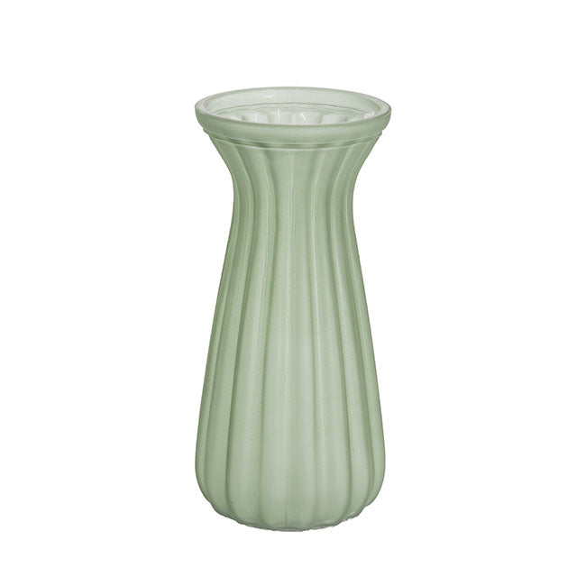 Glass Lynne Posy Vase Matte Sage (10x11x22cmH)